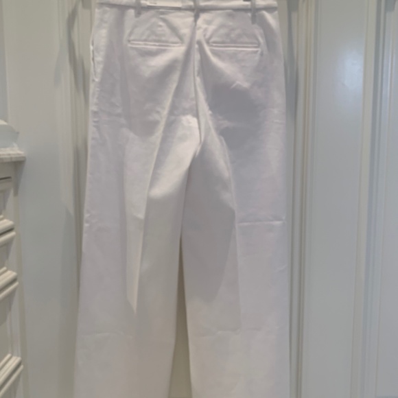 Ann Taylor Wide Leg Cotton Pants White Sz 4 NWT - Picture 6 of 9